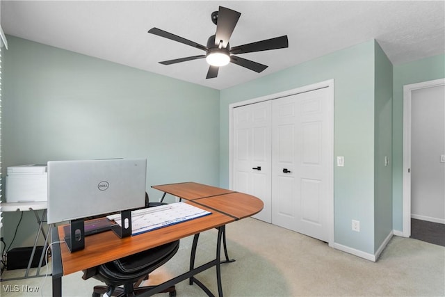 3049 Deercrest Path, Stow, OH 44224 - home office with a ceiling fan and light colored carpet