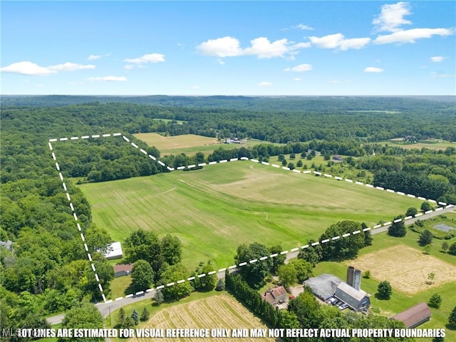 12456 Sheldon Rd, Mantua, OH 44255 - aerial view of sparsely populated area with property parcel outlined