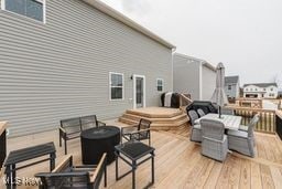 105 Vesper Cir, Lodi, OH 44254 - wooden terrace with outdoor dining space