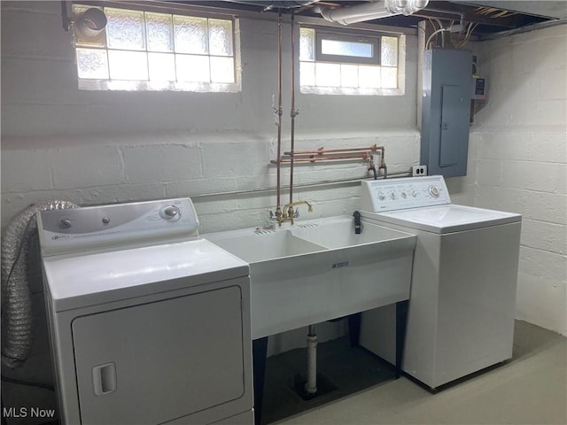 6704 Northcliff Ave, Brooklyn, OH 44144 - laundry room featuring washing machine and clothes dryer and electric panel