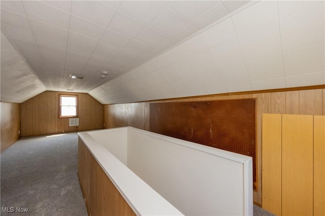 21304 Watson Rd, Maple Heights, OH 44137 - bonus room featuring vaulted ceiling, carpet, and wood walls