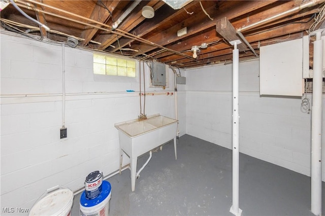 21304 Watson Rd, Maple Heights, OH 44137 - basement with electric panel and concrete block wall
