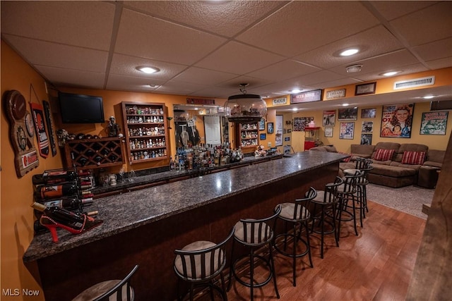 785 Cambridge Ct, Kent, OH 44240 - indoor dry bar with a paneled ceiling and wood finished floors
