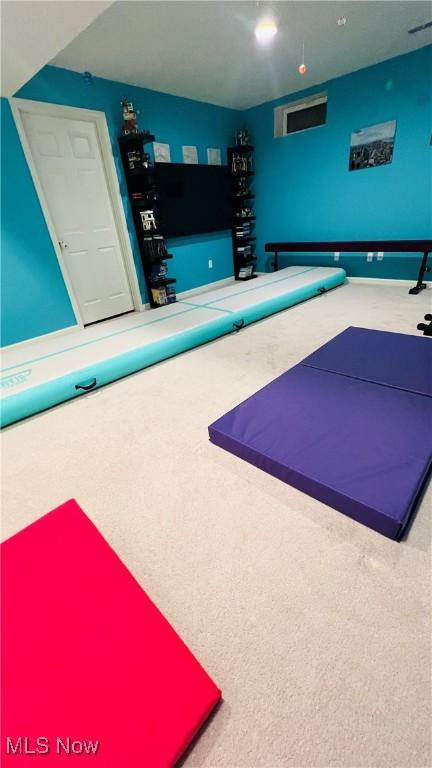 116 Ledgestone Ct, Berea, OH 44017 - workout room with carpet flooring
