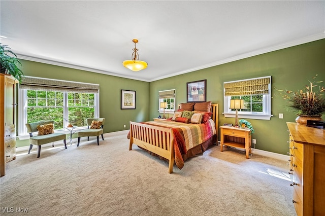 11275 Beechnut Ln, Chardon, OH 44024 - bedroom featuring multiple windows, carpet, and ornamental molding