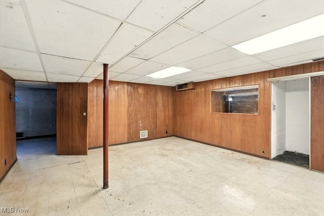 3692 Orchard St, Mogadore, OH 44260 - finished below grade area with light floors, wooden walls, and a drop ceiling