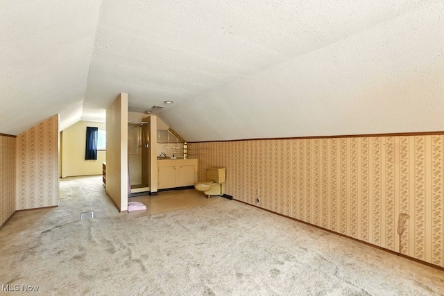 3692 Orchard St, Mogadore, OH 44260 - bonus room featuring vaulted ceiling, carpet flooring, and wallpapered walls