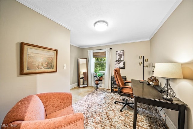 6735 Wakefield Rd, Hiram, OH 44234 - office space with ornamental molding and wood finished floors