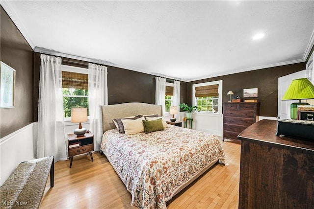 6735 Wakefield Rd, Hiram, OH 44234 - bedroom featuring crown molding, multiple windows, and light wood-type flooring