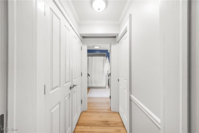 6735 Wakefield Rd, Hiram, OH 44234 - hall featuring crown molding and light wood-type flooring