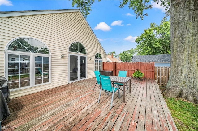 1743 Silver St, Wickliffe, OH 44092 - wooden deck featuring outdoor dining space