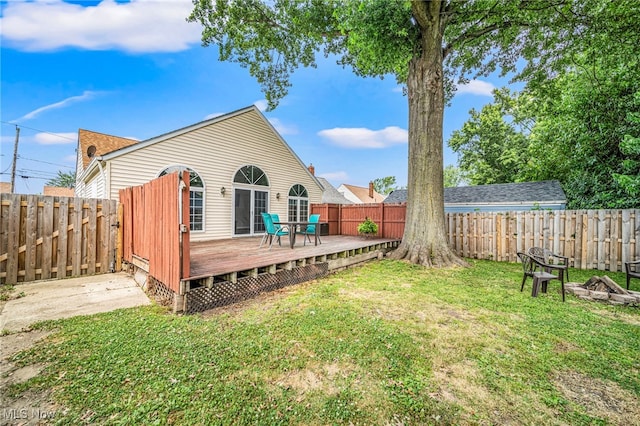 1743 Silver St, Wickliffe, OH 44092 - fenced backyard featuring a wooden deck