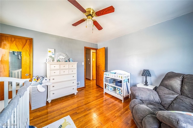 1743 Silver St, Wickliffe, OH 44092 - bedroom with wood-type flooring and ceiling fan