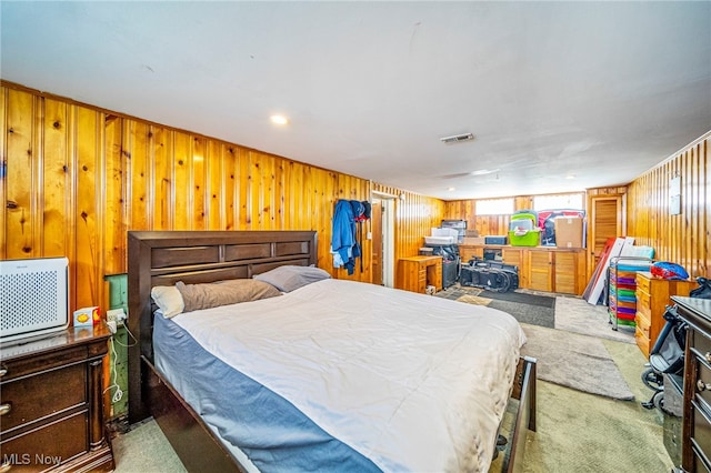 1743 Silver St, Wickliffe, OH 44092 - bedroom with carpet flooring and wood walls