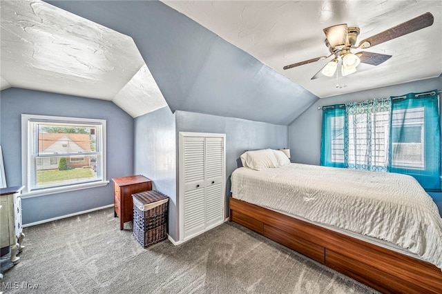 1743 Silver St, Wickliffe, OH 44092 - carpeted bedroom featuring vaulted ceiling and a ceiling fan