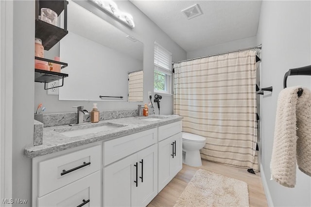 4933 Lear Nagle Rd, North Ridgeville, OH 44039 - full bathroom with vanity, wood finished floors, and a shower with shower curtain