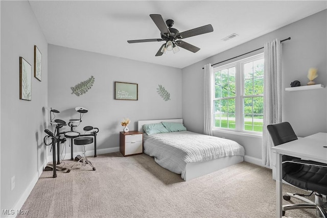 4933 Lear Nagle Rd, North Ridgeville, OH 44039 - carpeted bedroom featuring an office area and a ceiling fan