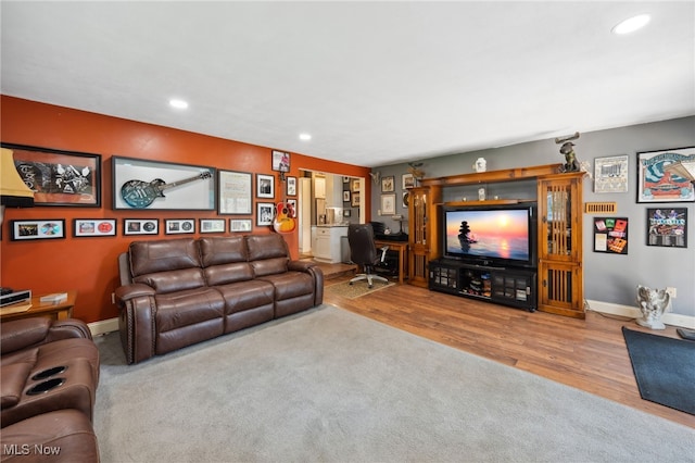 25171 Doe Dr, North Olmsted, OH 44070 - living area featuring recessed lighting, an office area, and wood finished floors