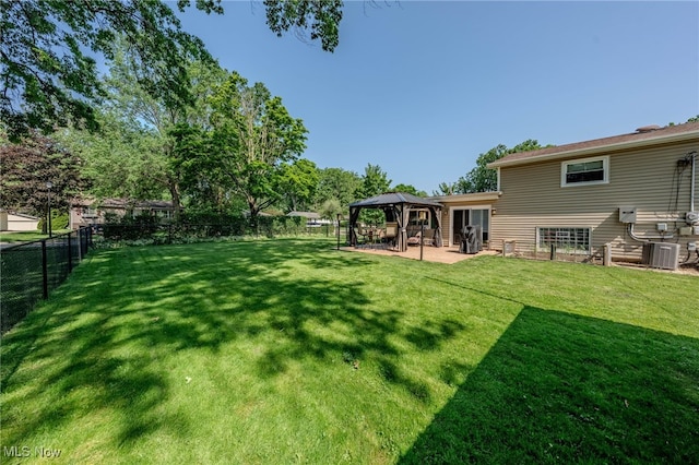 25171 Doe Dr, North Olmsted, OH 44070 - fenced backyard featuring a gazebo and a patio area