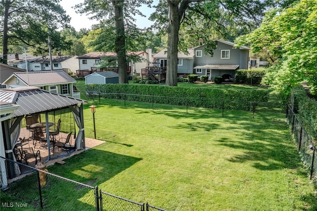 25171 Doe Dr, North Olmsted, OH 44070 - fenced backyard with a residential view and a patio area