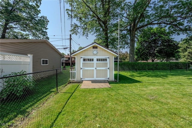 25171 Doe Dr, North Olmsted, OH 44070 - view of shed featuring a fenced backyard