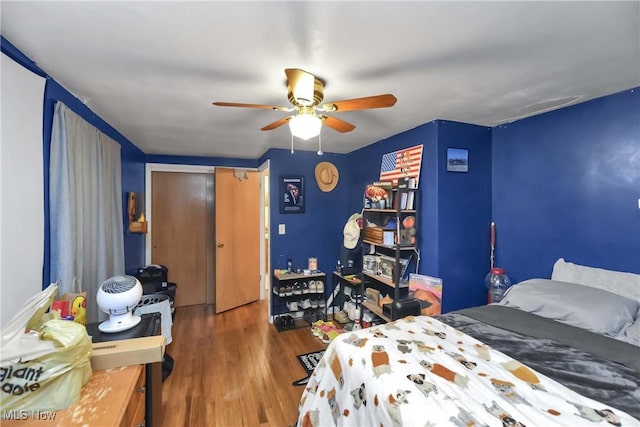 4480 W 224th St, Fairview Park, OH 44126 - bedroom with wood finished floors and ceiling fan