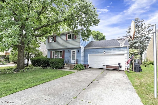 4480 W 224th St, Fairview Park, OH 44126 - colonial home with an attached garage, driveway, and a front lawn