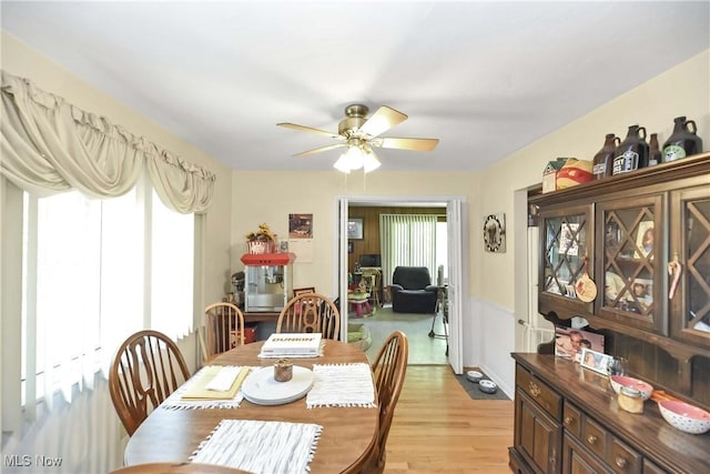 4480 W 224th St, Fairview Park, OH 44126 - dining area with ceiling fan and light wood-style floors