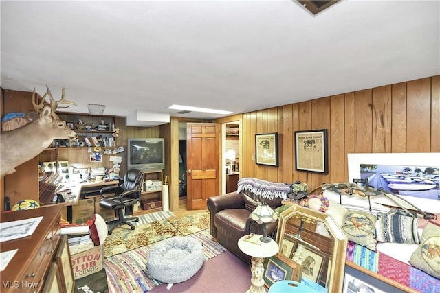 4480 W 224th St, Fairview Park, OH 44126 - living area with an office area and wooden walls