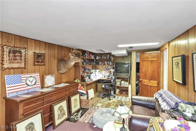 4480 W 224th St, Fairview Park, OH 44126 - living area with wood walls and an office area
