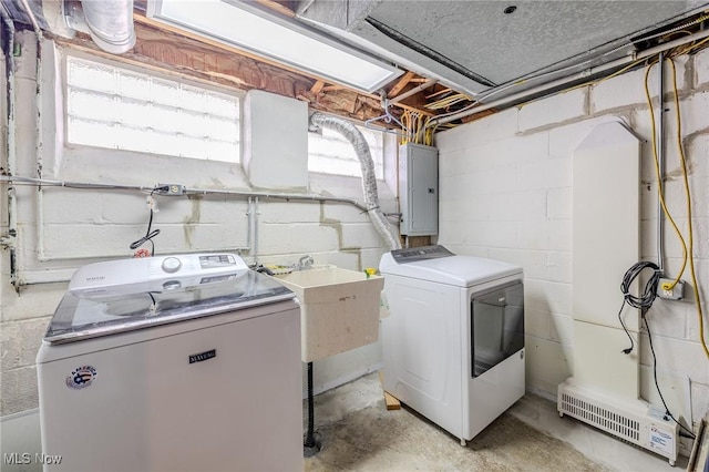 4959 Anderson Rd, Lyndhurst, OH 44124 - washroom with electric panel and separate washer and dryer