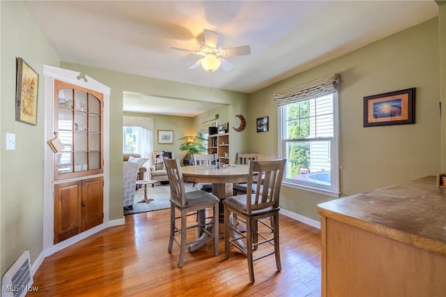 4959 Anderson Rd, Lyndhurst, OH 44124 - dining area featuring light wood finished floors and a ceiling fan