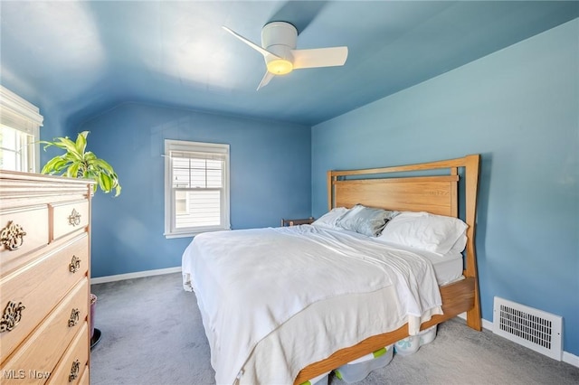 4959 Anderson Rd, Lyndhurst, OH 44124 - bedroom featuring vaulted ceiling, carpet, and a ceiling fan