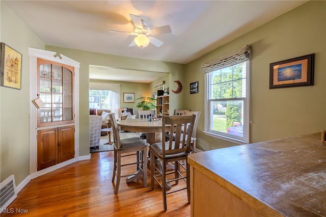 4959 Anderson Rd, Lyndhurst, OH 44124 - dining room featuring light wood-type flooring and a ceiling fan