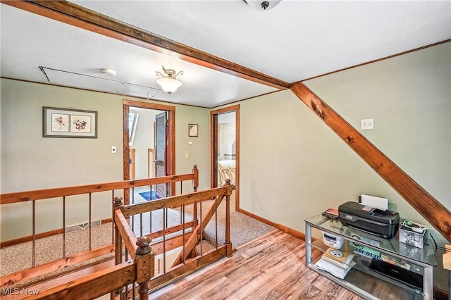 1173 Ridge Rd, Salem, OH 44460 - corridor with an upstairs landing and light wood-style floors