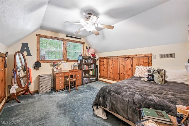 1173 Ridge Rd, Salem, OH 44460 - carpeted bedroom featuring vaulted ceiling and ceiling fan