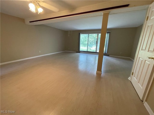 6466 Concord Rd Unit M4, Parma, OH 44134 - unfurnished room featuring wood finished floors, beamed ceiling, and ceiling fan