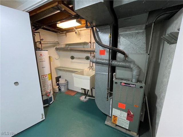 6466 Concord Rd Unit M4, Parma, OH 44134 - utility room featuring gas water heater and a sink