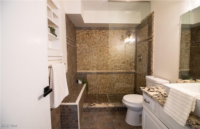7142 N Oxshire Pl, Concord, OH 44077 - full bath with vanity, tiled shower, and tile patterned floors