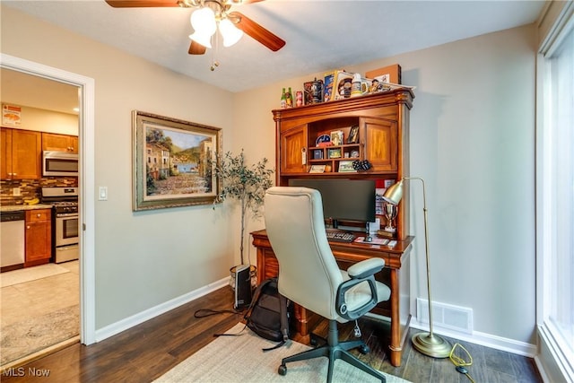 985 Canyon View Rd Unit 204C, Northfield, OH 44067 - office space with ceiling fan and wood finished floors