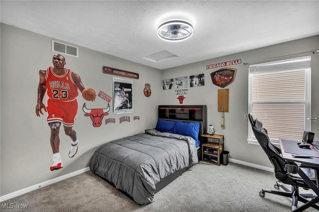 1383 Easton Way, Brunswick, OH 44212 - carpeted bedroom featuring attic access, a desk, and a textured ceiling