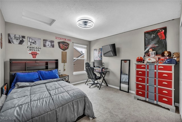 1383 Easton Way, Brunswick, OH 44212 - bedroom featuring attic access, carpet flooring, and a textured ceiling
