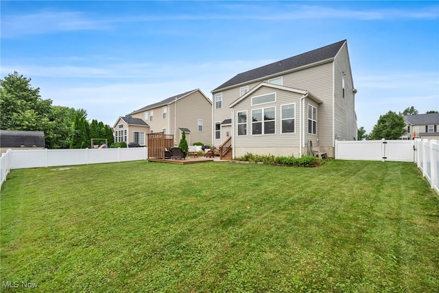 1383 Easton Way, Brunswick, OH 44212 - back of house with a fenced backyard and a deck