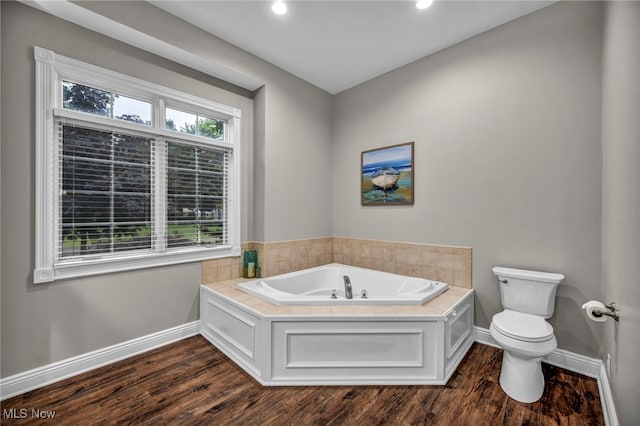 7955 Forest Valley Ln, Concord, OH 44077 - full bath featuring a garden tub, wood finished floors, and recessed lighting