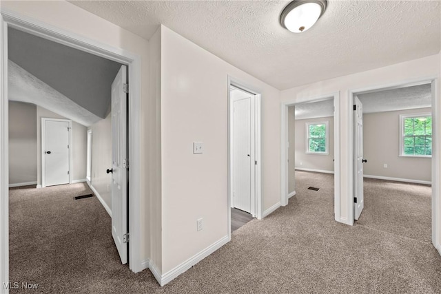 3695 S Hametown Rd, Norton, OH 44203 - hallway with a textured ceiling, carpet floors, and plenty of natural light