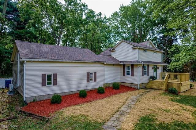 3695 S Hametown Rd, Norton, OH 44203 - view of front of property featuring a deck and roof with shingles
