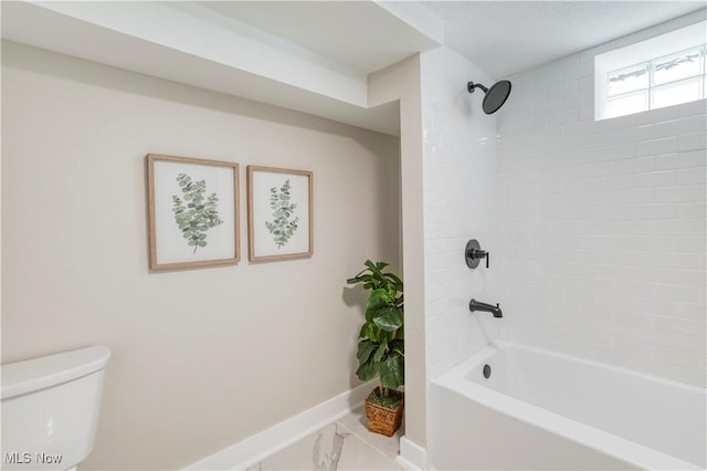 22100 Priday Ave, Euclid, OH 44123 - bathroom with marble look tile flooring and shower / tub combination