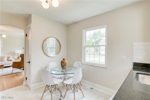 22100 Priday Ave, Euclid, OH 44123 - dining room with light marble finish floors