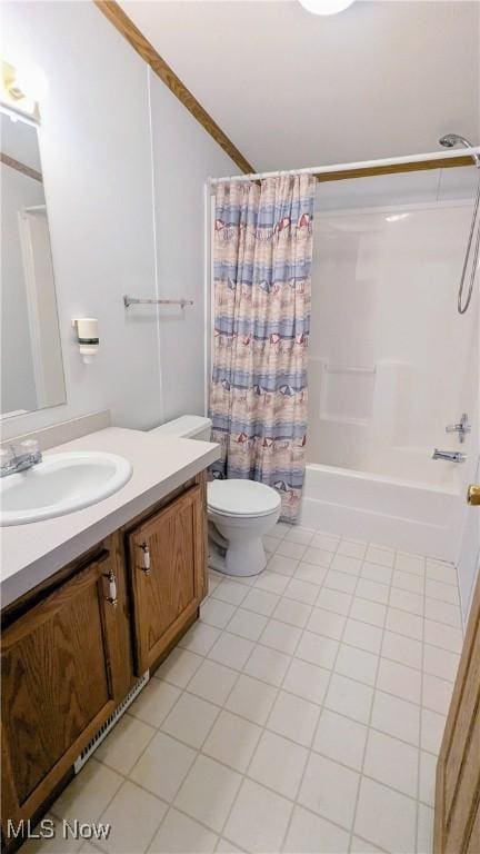 226 Troy Oaks Dr, Hiram, OH 44234 - bathroom with vanity, shower / bath combo, and tile patterned floors