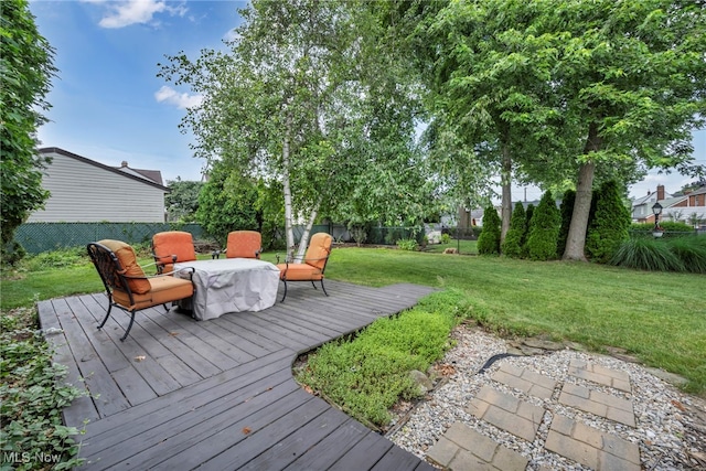 9013 Elsmere Dr, Parma, OH 44130 - wooden terrace featuring a fenced backyard